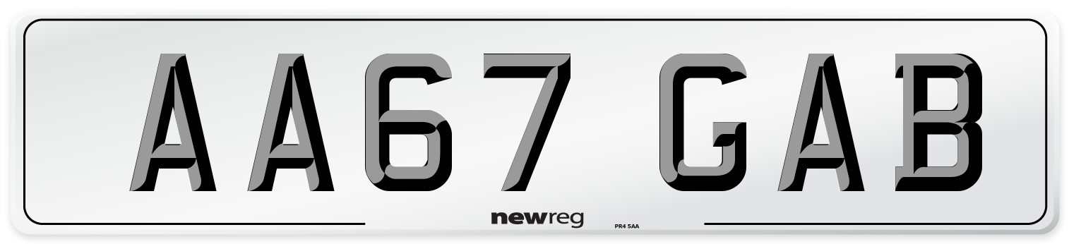 AA67 GAB Number Plate from New Reg